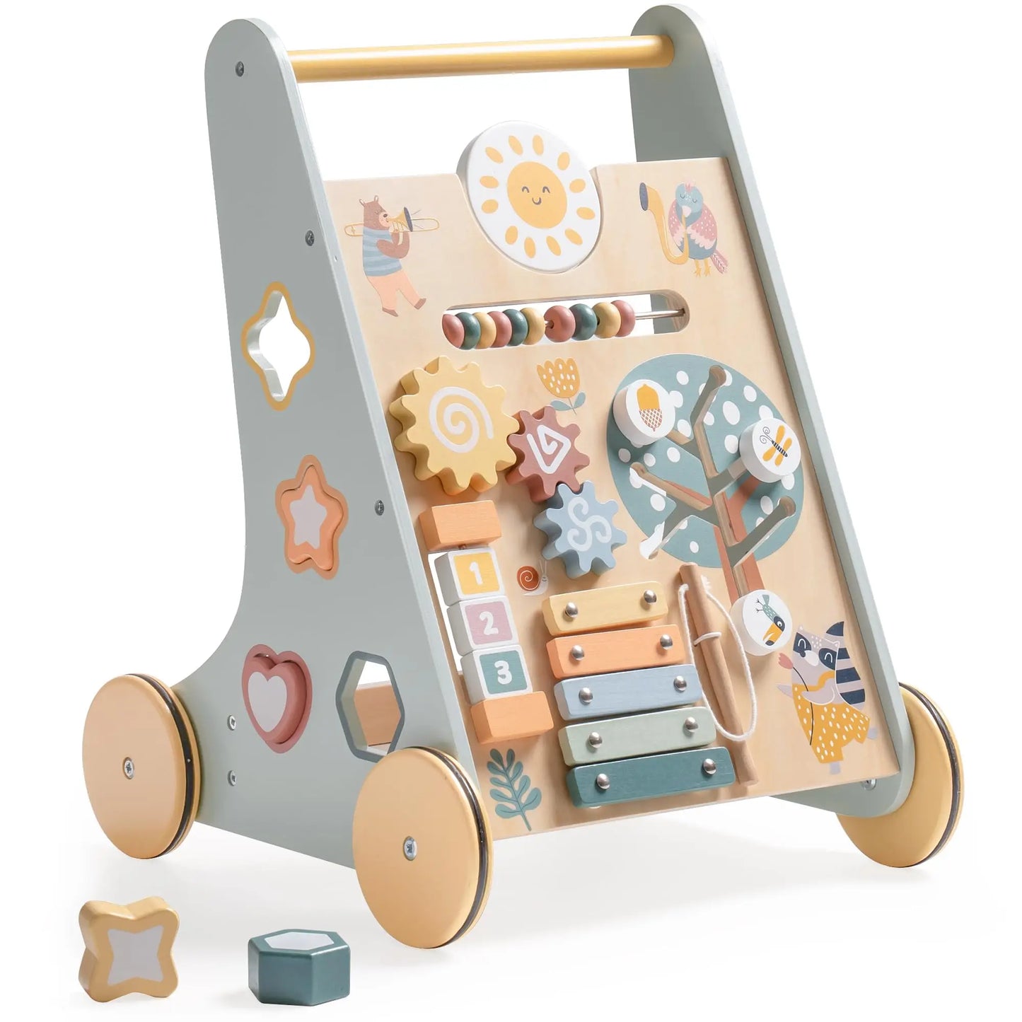 Robotime Wooden Baby Walker With Activity Center And Storage