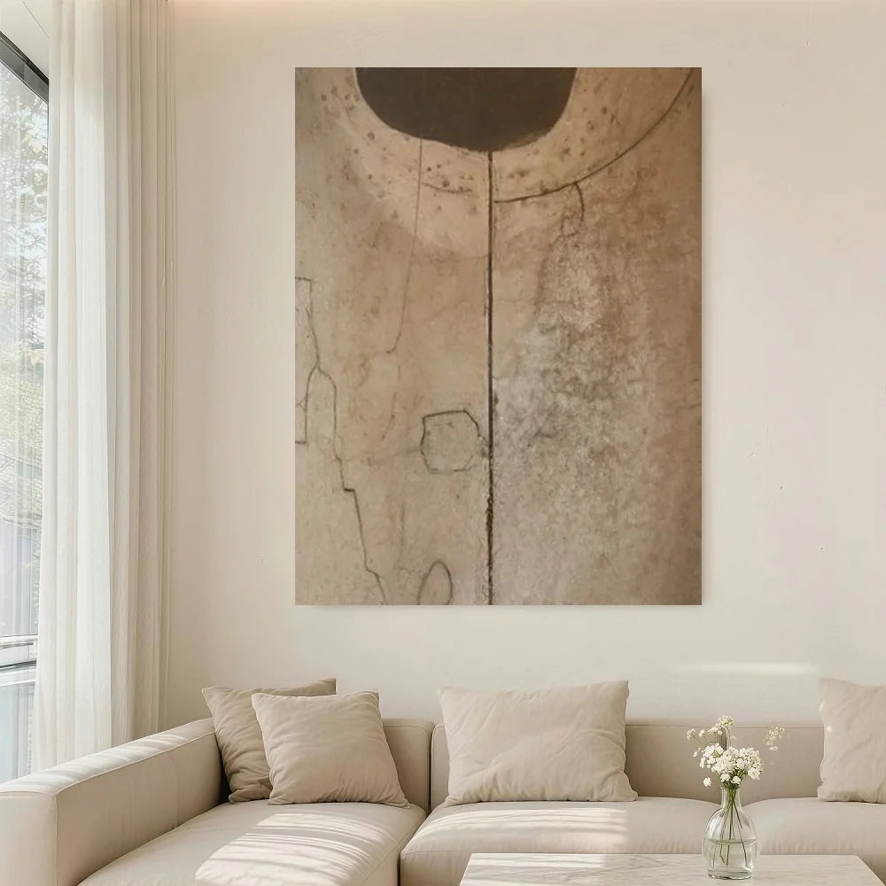 Framed Canvas Abstract Wall Art Japanese Wabi Sabi Minimalist Brushstrokes