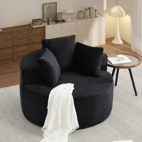 Comfortable Round Corduroy Accent Sofa Chair For Floor Seating