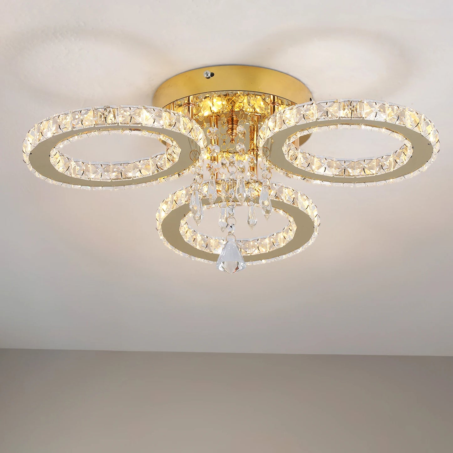 Vinilky Crystal Ceiling Chandelier Lamp For Living Room And Dining