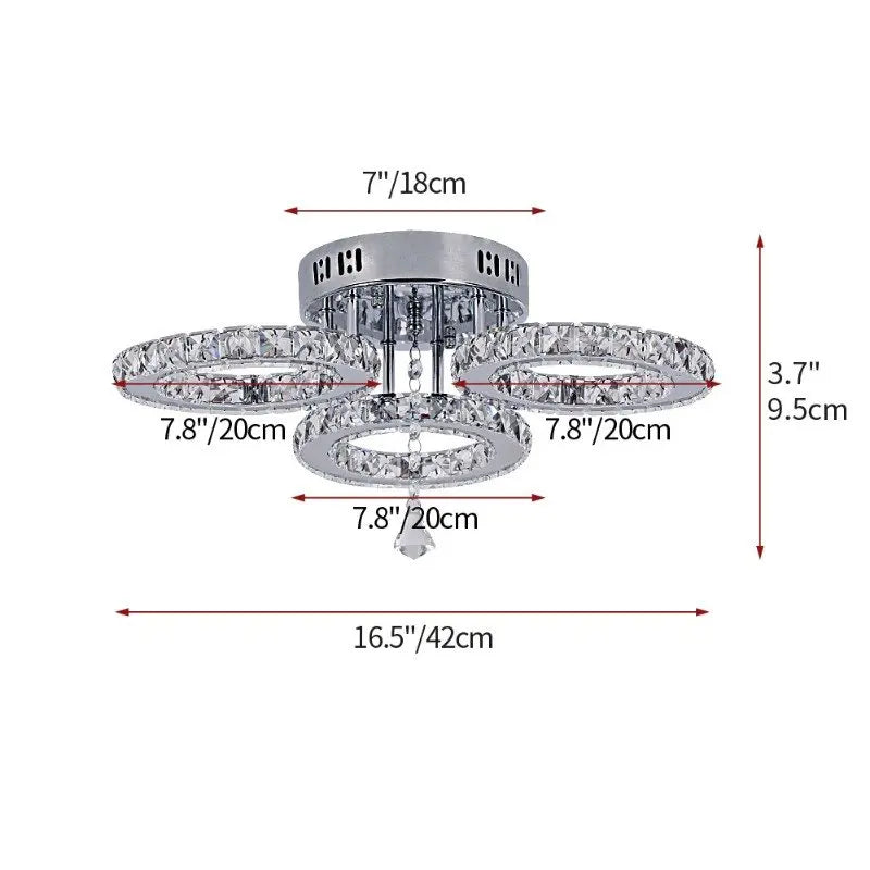 Vinilky Crystal Ceiling Chandelier Lamp For Living Room And Dining