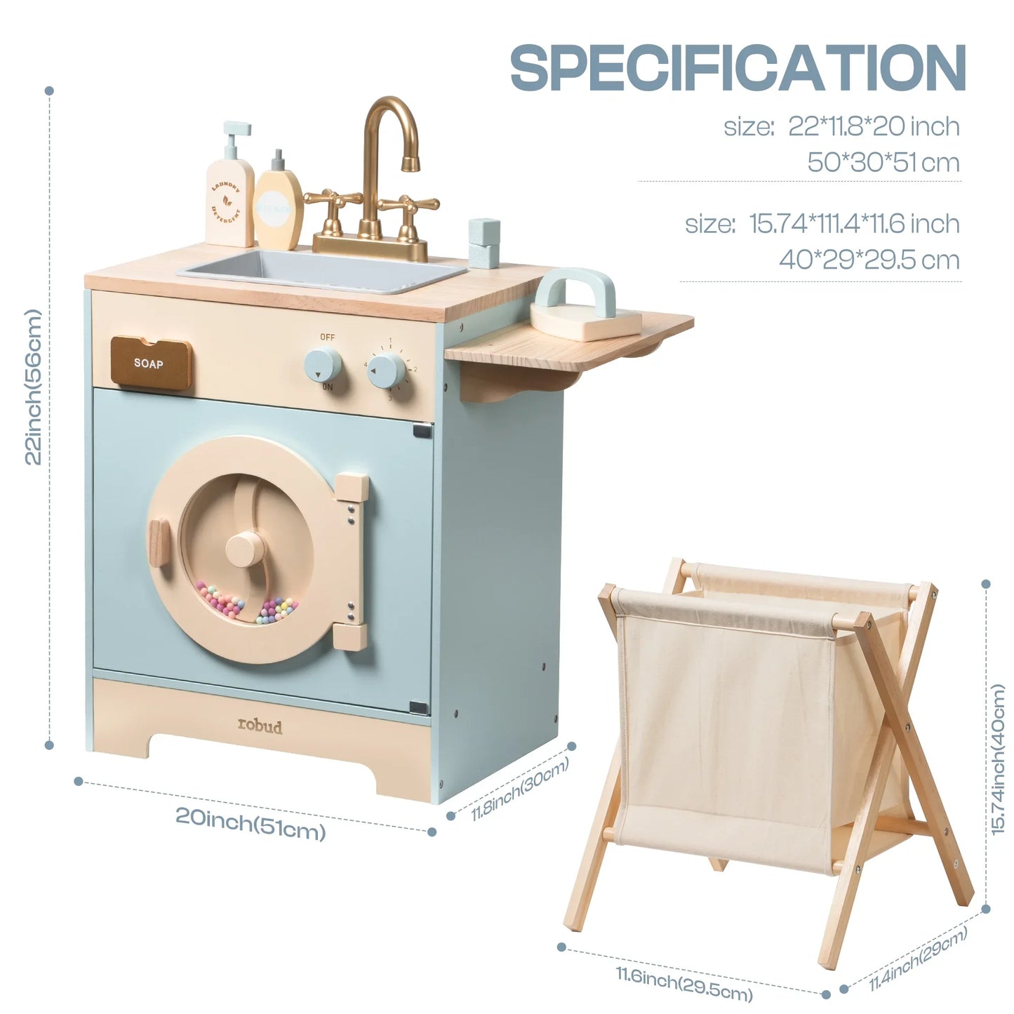 Robotime Robud Kitchen Washer Playset Pretend Kitchen For Kids