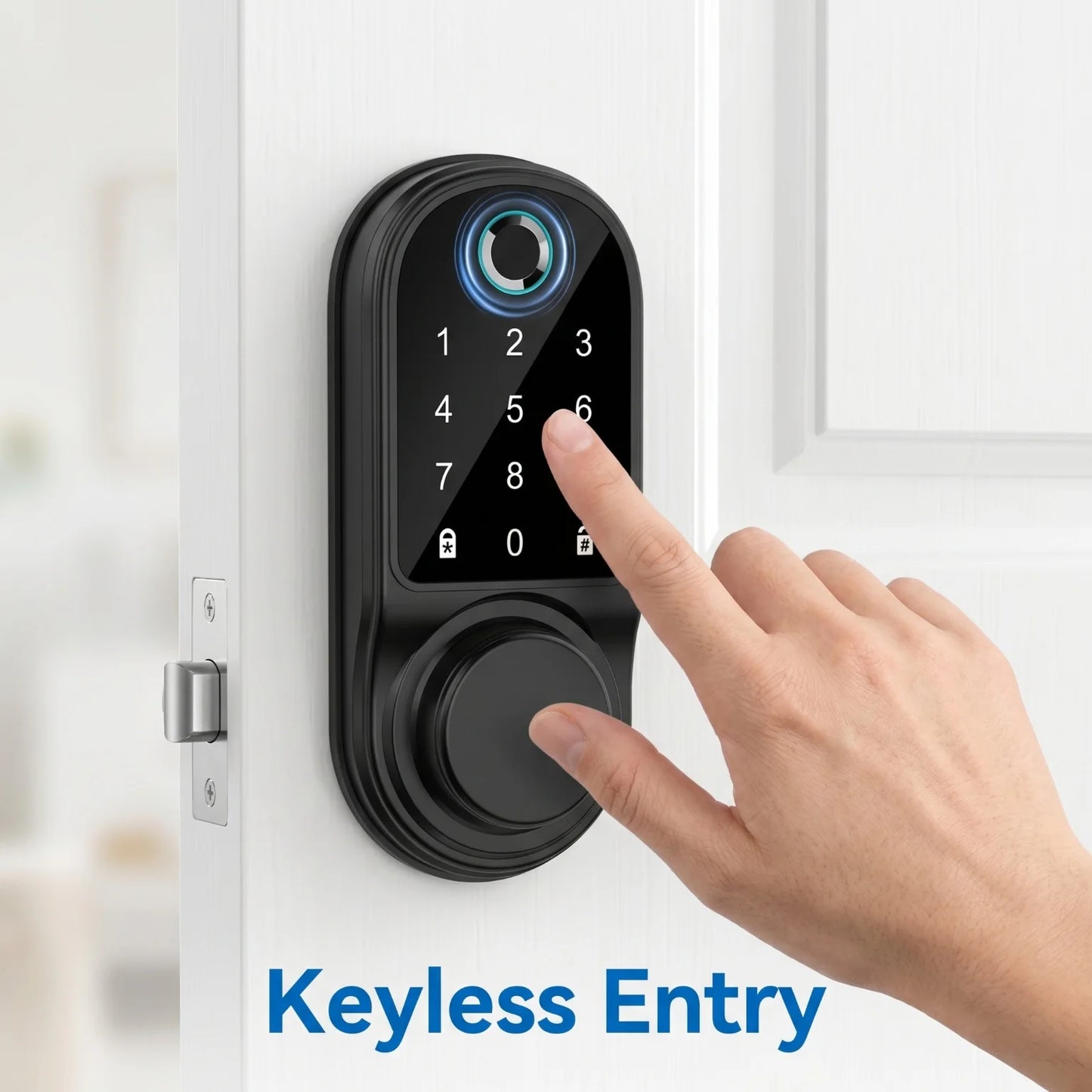 Bluetooth Smart Deadbolt Lock With Fingerprint And Touch Keypad