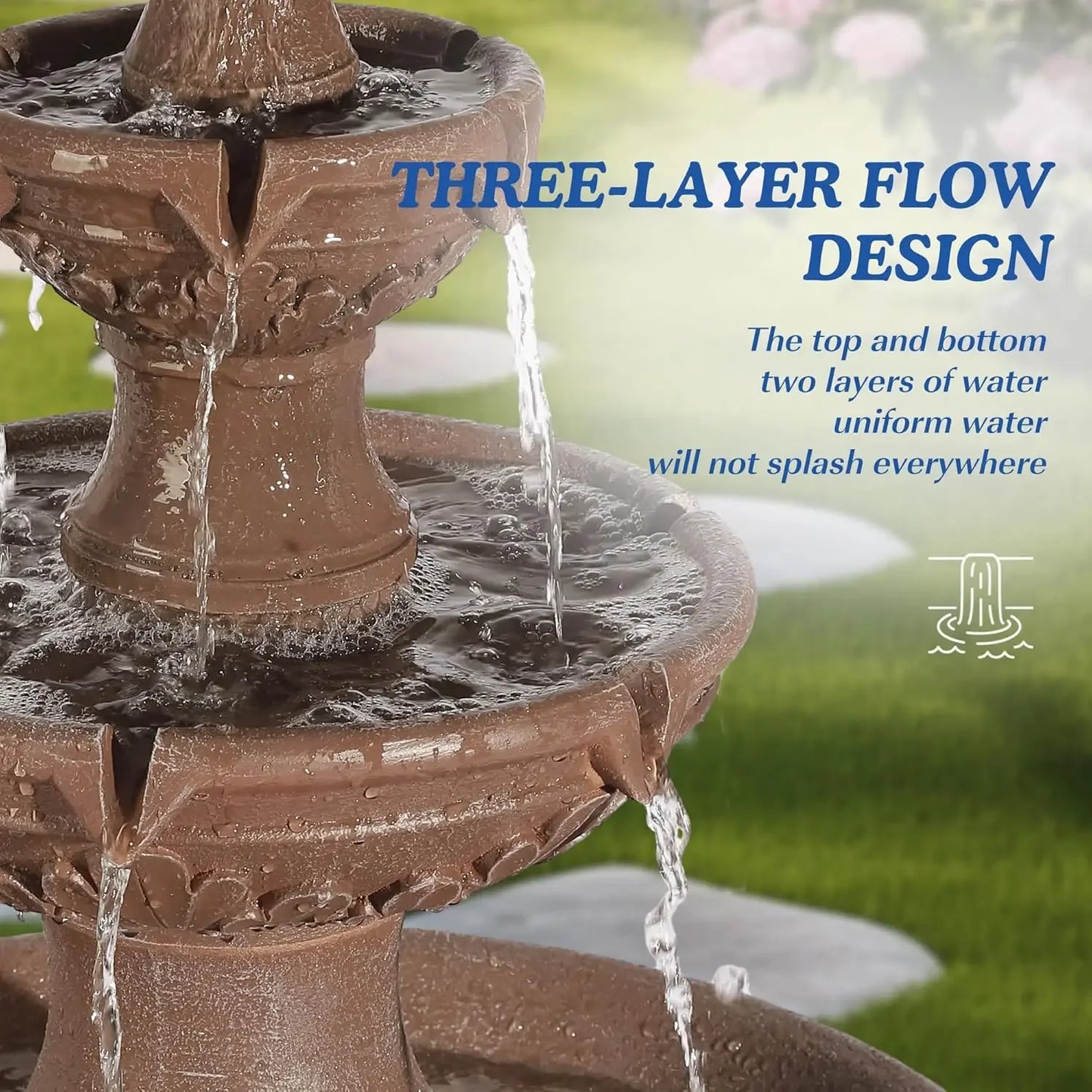 Italian Outdoor Water Fountains Garden Decor Large Cascading Waterfalls