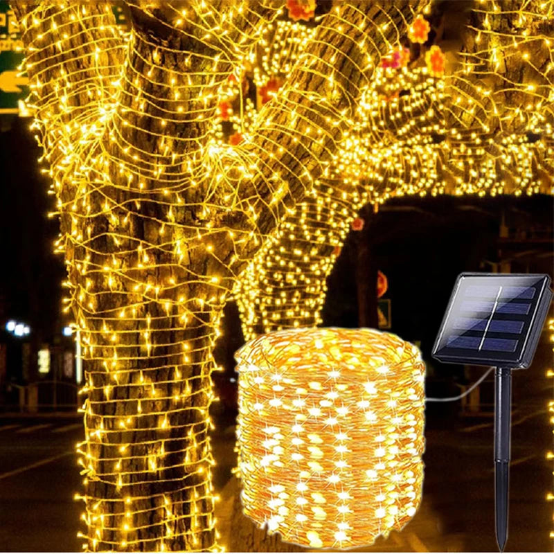 Solar LED Fairy String Lights Outdoor Garden Waterproof Christmas Patio