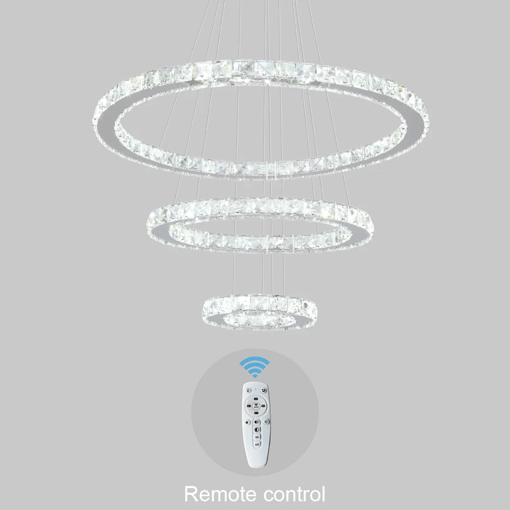 VETRULUS Modern Pendant Light With K9 Crystal Chandelier LED Ceiling Lamp