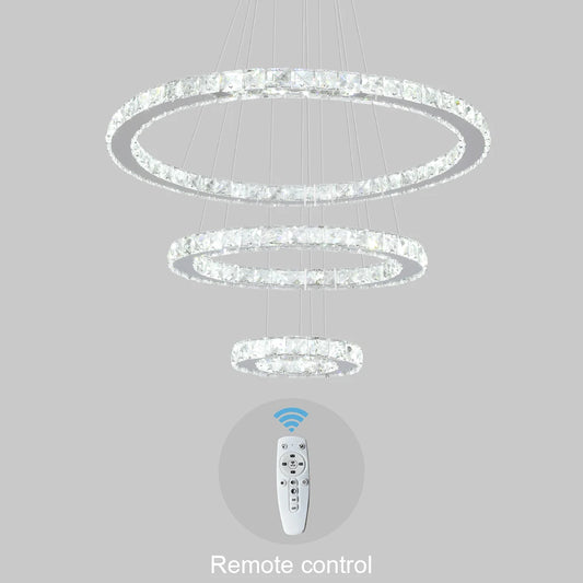 VETRULUS Modern Pendant Light With K9 Crystal Chandelier LED Ceiling Lamp