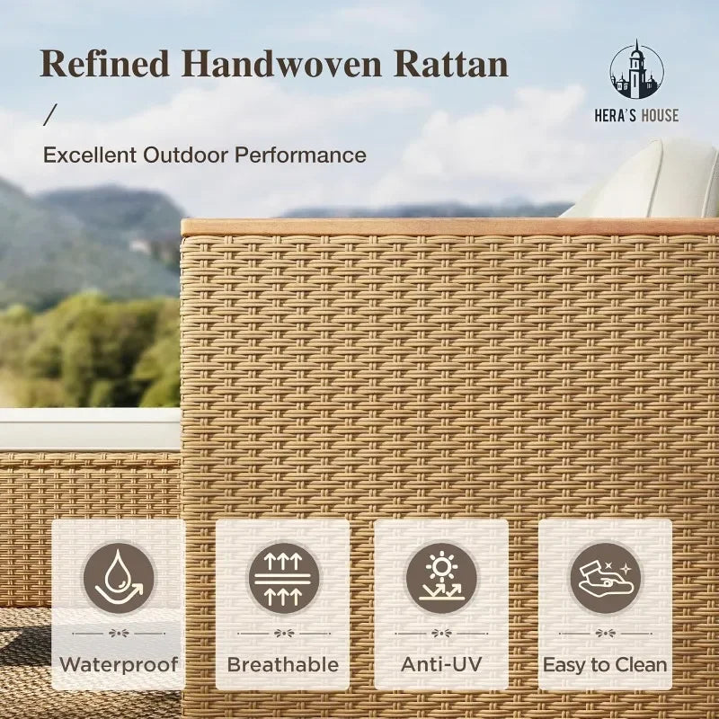 Three-Piece Wicker Patio Furniture Set With Outdoor Sofa