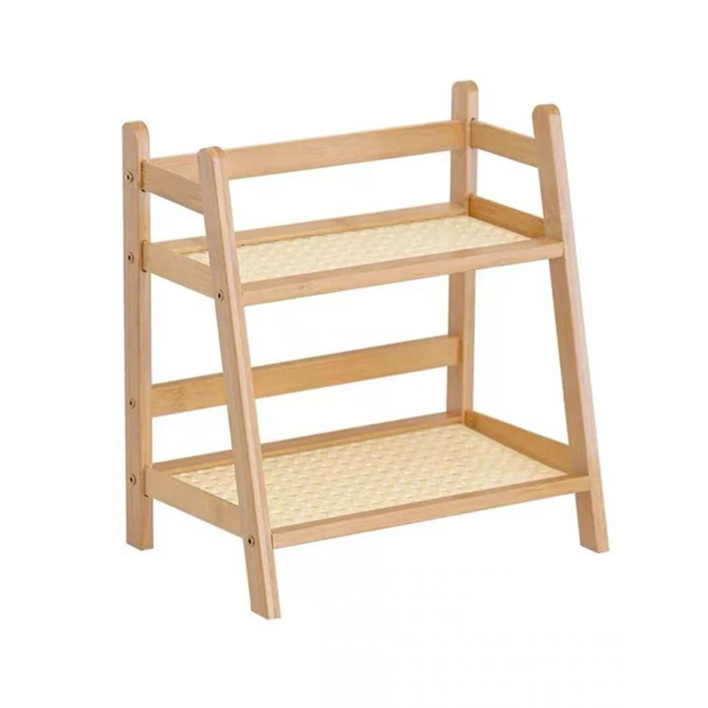 Double Layer Desktop Organizer Shelf 2 Tier Wood Storage Rack