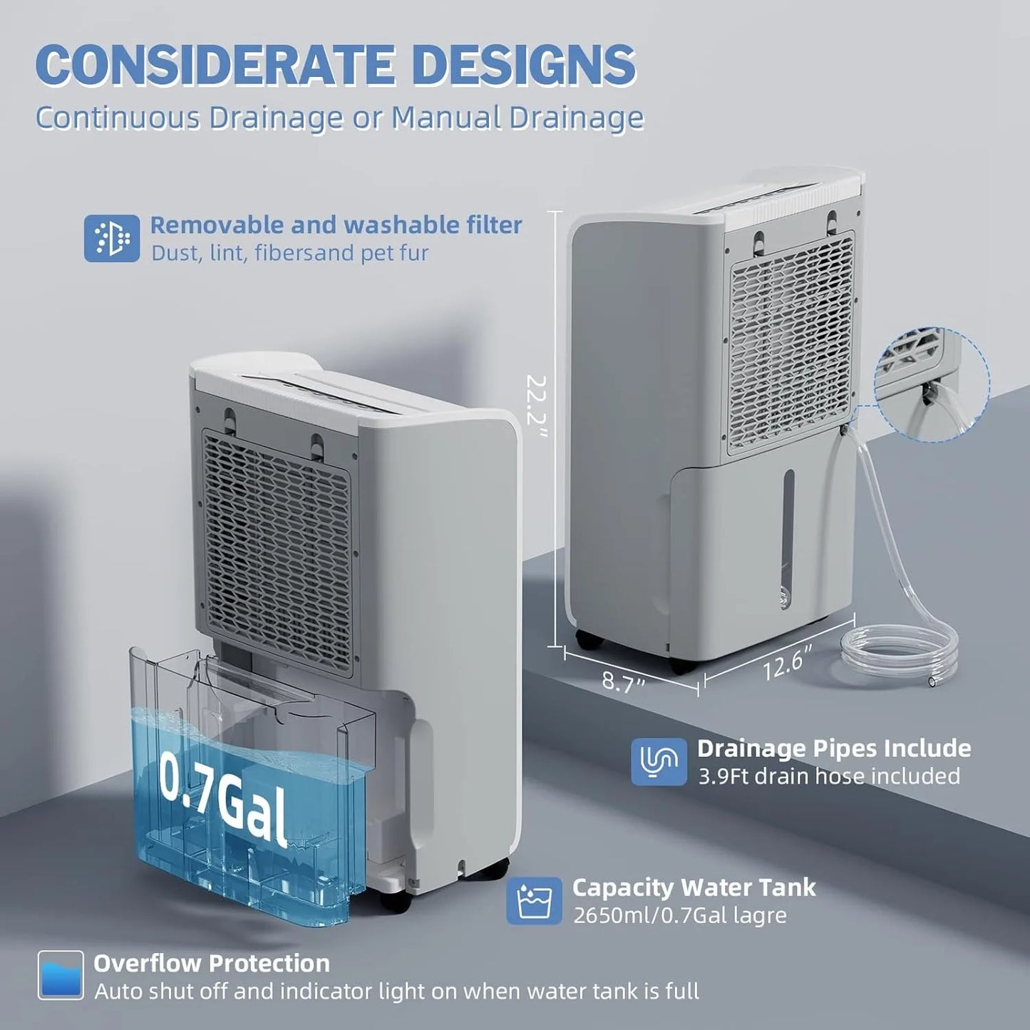 AirPlus 70 Pint Dehumidifier For Large Rooms 4500 Sq Ft