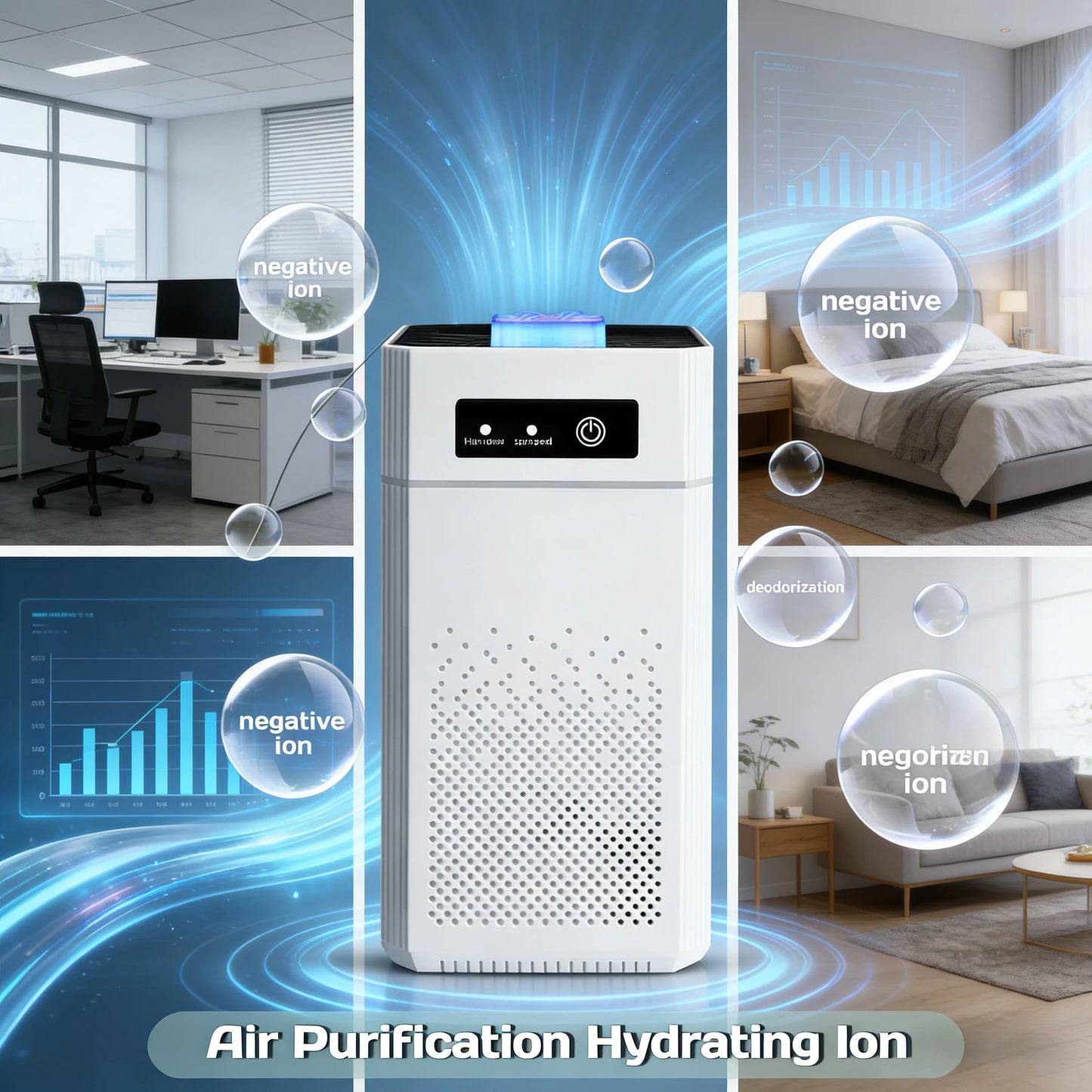 HEPA Air Purifier For Home Office USB Powered 360 Degree