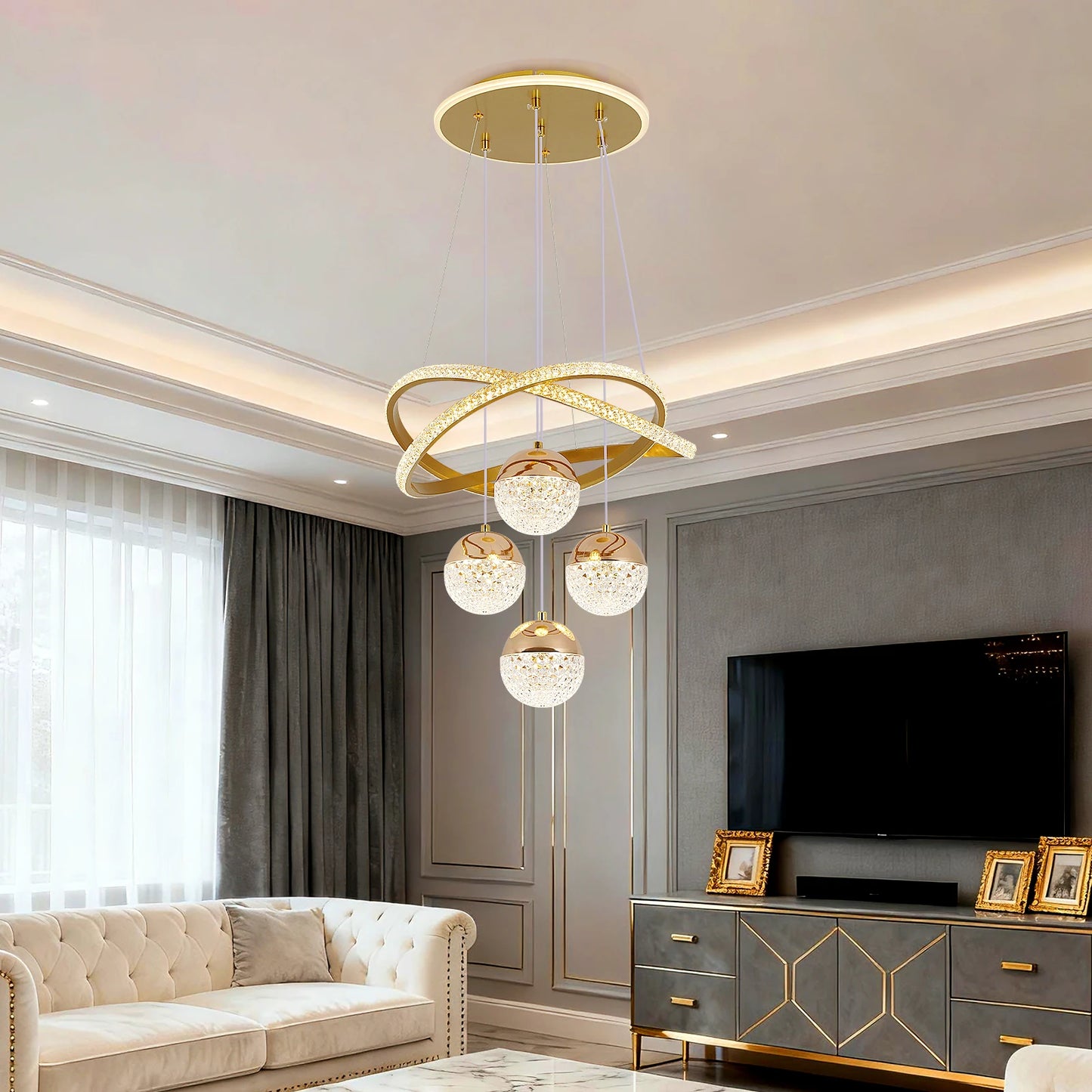 Vinilky Modern Led Indoor Pendant Light Chandelier Ceiling Mount Kit
