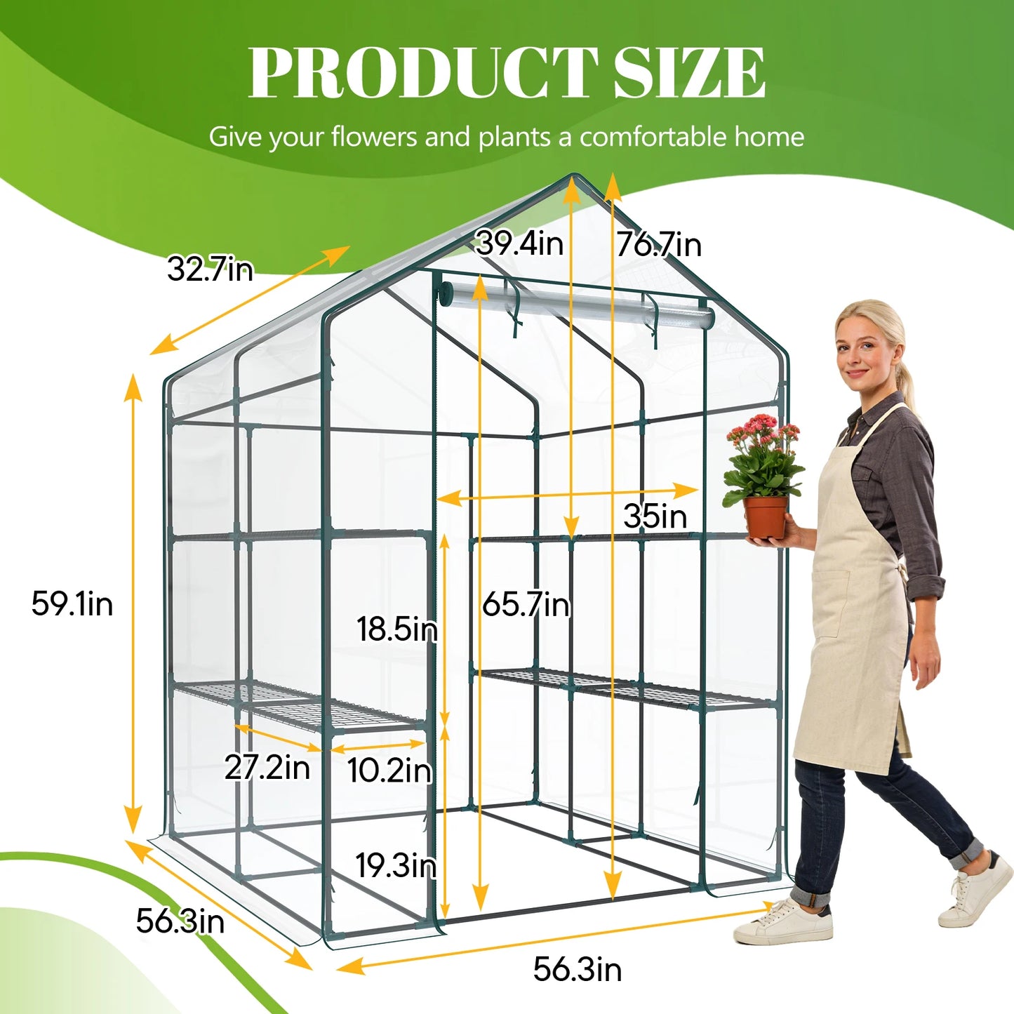 Walkin Greenhouse With Shelf Multi Tier Plant Rack Indoor Outdoor