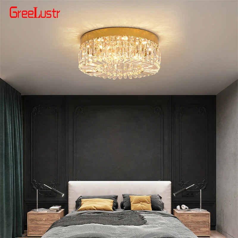 GreeLustr Crystal Led Ceiling Chandelier Pendant Light for Living Room