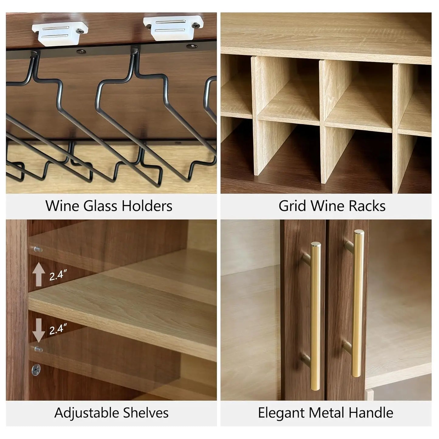 Wine Bar Cabinet With Glass Doors Mid Century Modern Sideboard
