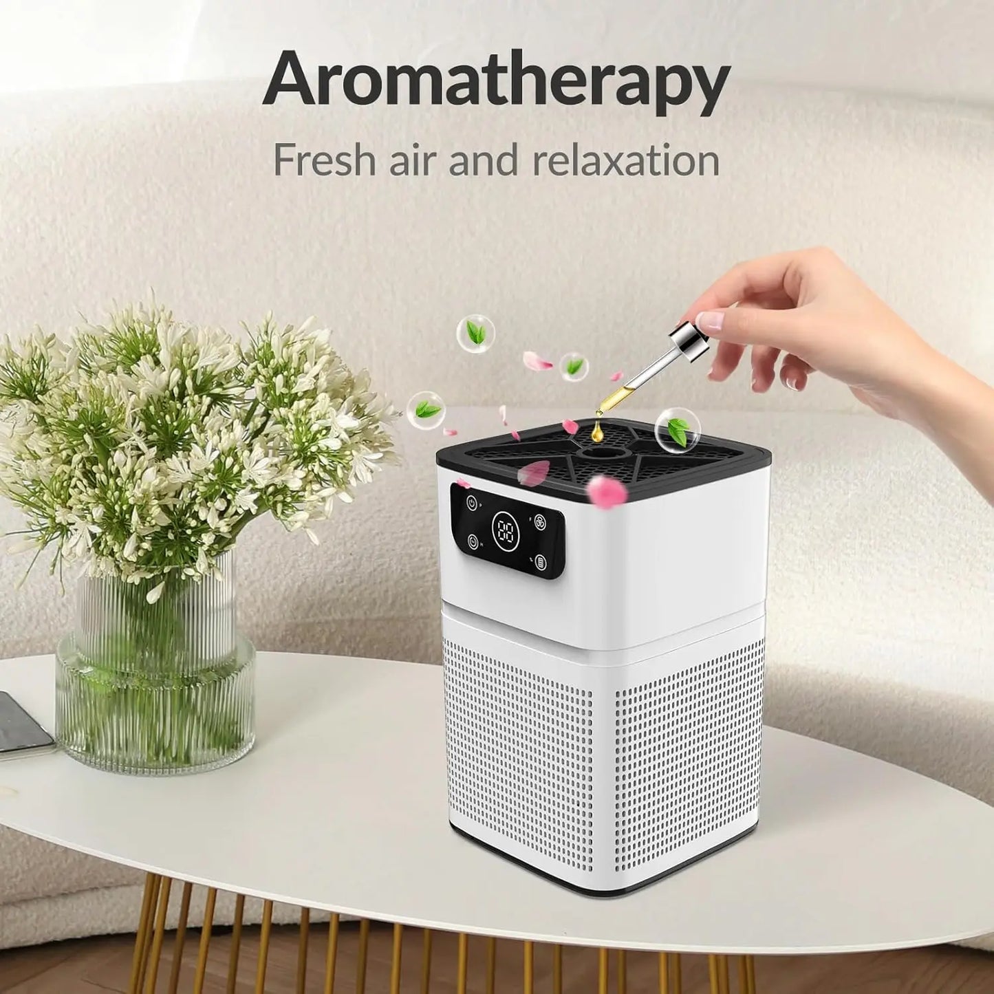 Compact Air Purifier for Bedroom With 3 Stage Filtration
