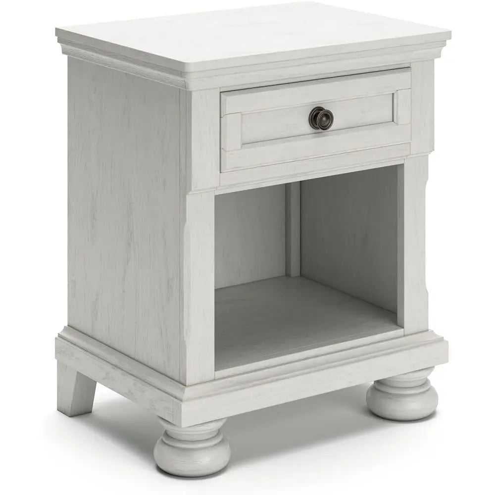 Compact Nightstand With Cubby Storage For Modern Bedroom