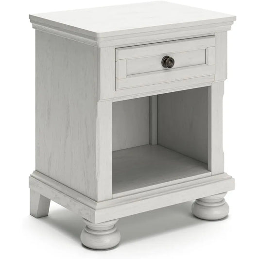 Compact Nightstand With Cubby Storage For Modern Bedroom