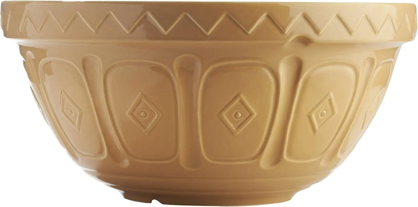 Heavy Earthenware Mixing Bowl Wide Shallow For Kneading Dishwasher Safe