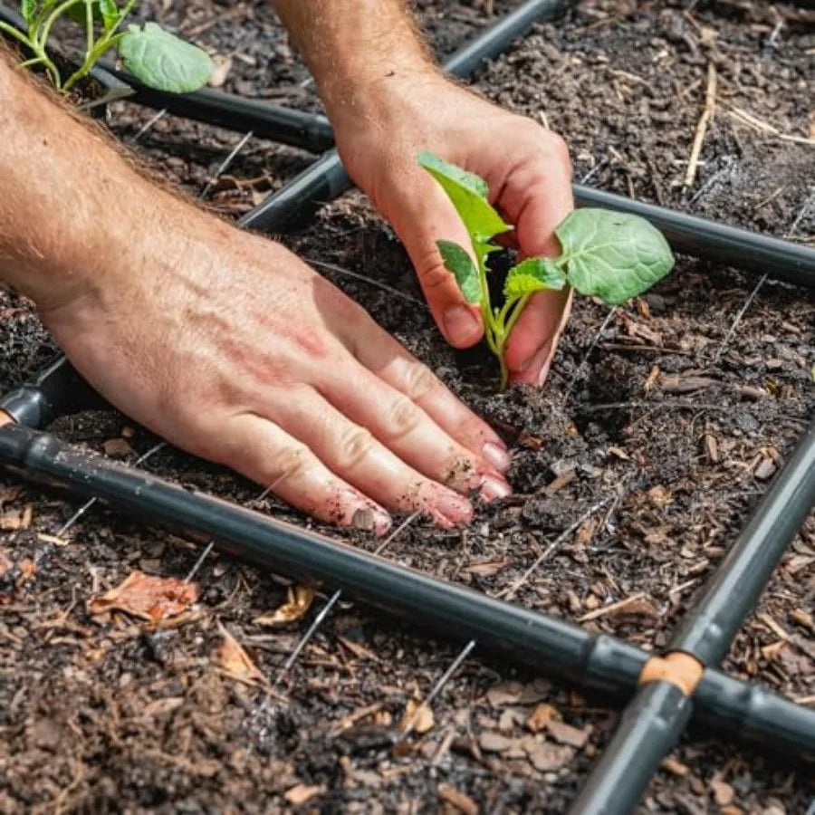 Garden Grid Watering System Preassembled For Raised Beds Drip Irrigation