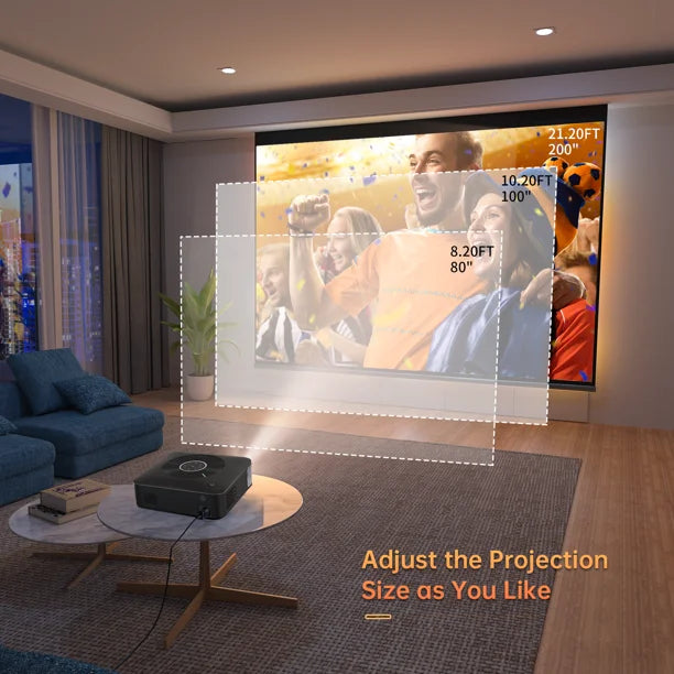 Portable 4K Projector WiFi Dual Band HDMI USB Movie Theater