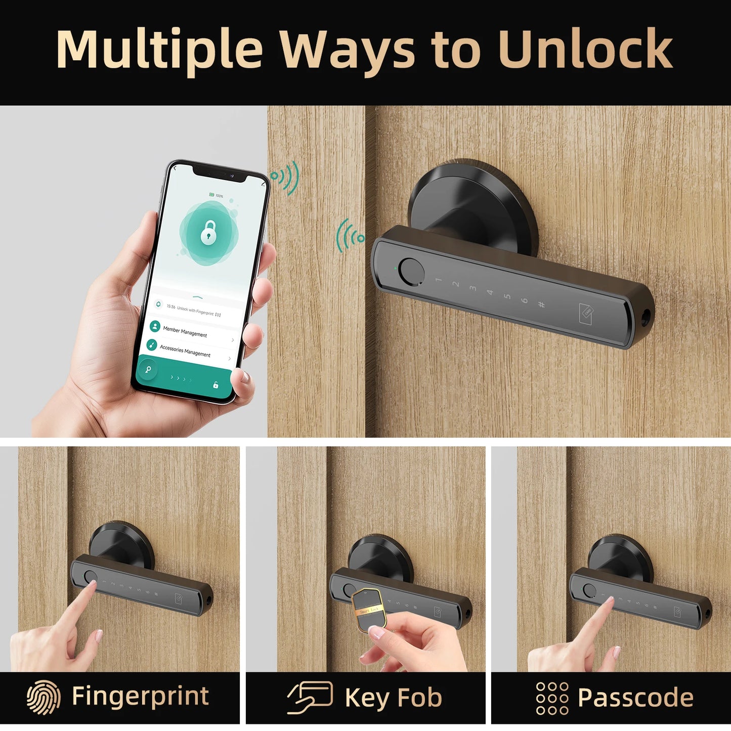 Viladepot Smart Door Lock With Fingerprint App Control And Keypad