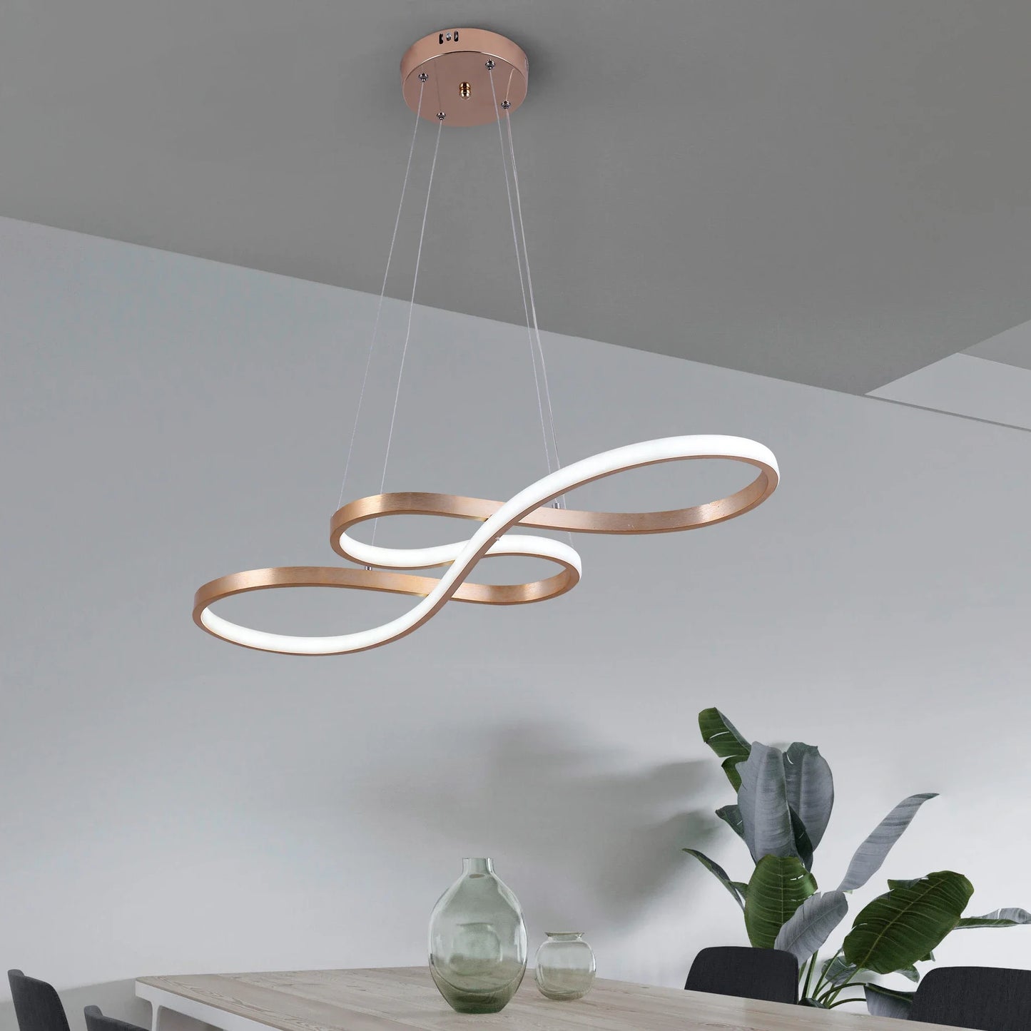 GreeLustr Modern Chandelier Pendant Light Acrylic Dimmable LED Ceiling Lamp