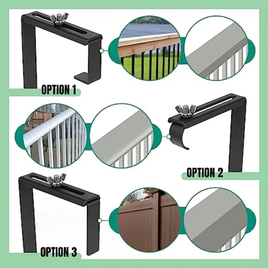 Adjustable Window Box Bracket For Railing Flower Planter Holder