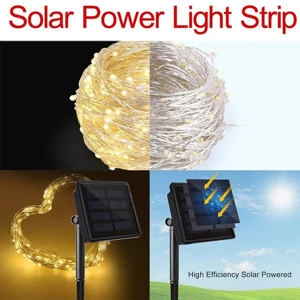 Solar LED Fairy String Lights Outdoor Garden Waterproof Christmas Patio