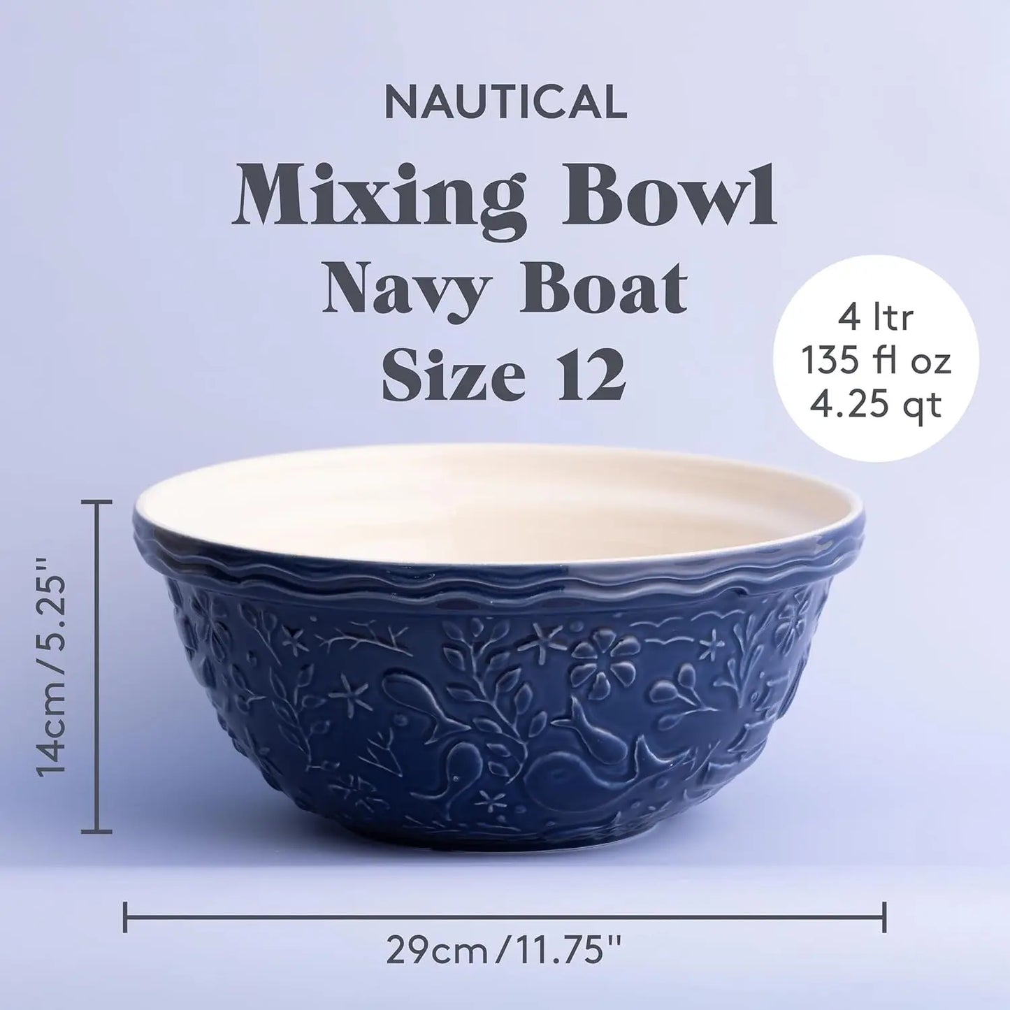 Durable Earthenware Mixing Bowl For Baking And Serving Dishwasher Safe