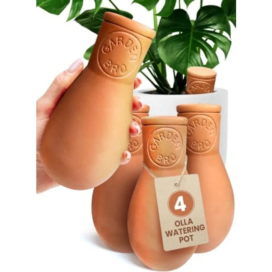 Terracotta Ollas Watering Pots 4 Pcs Self Watering Globes Clay Garden