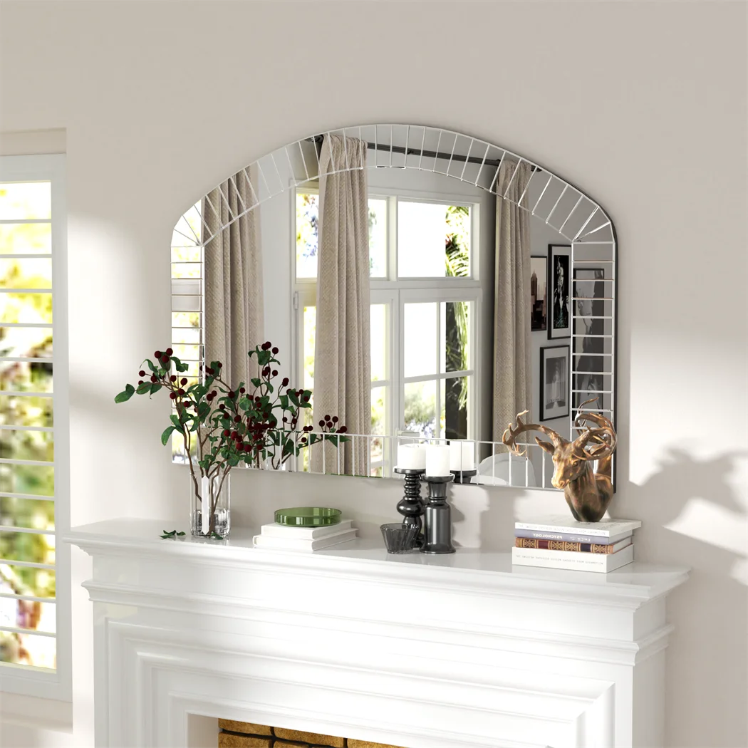LUVODI Beveled Glass Decorative Wall Mirror Grecian Venetian Style