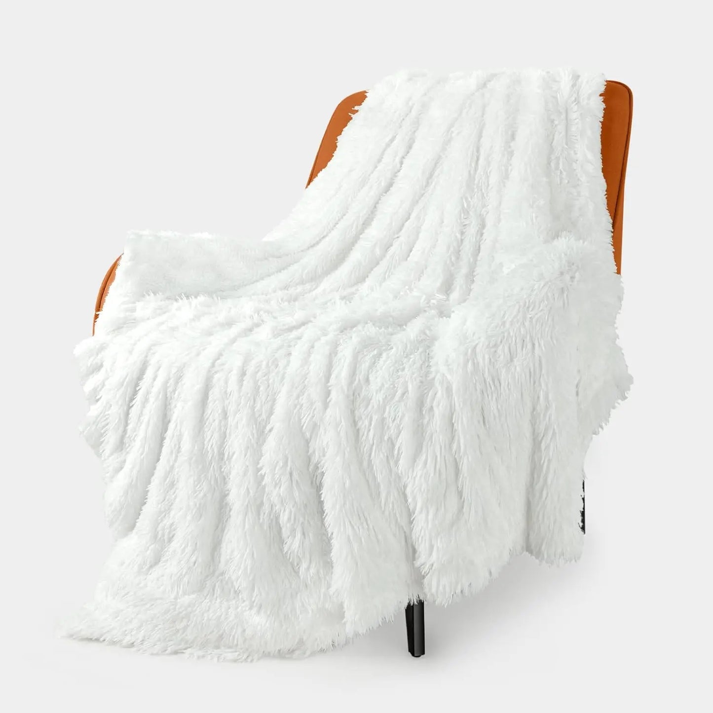 Extra Soft Faux Fur Throw Blanket Reversible Lightweight Plush Sofa