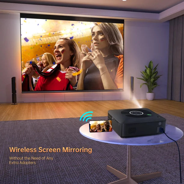 Portable 4K Projector WiFi Dual Band HDMI USB Movie Theater