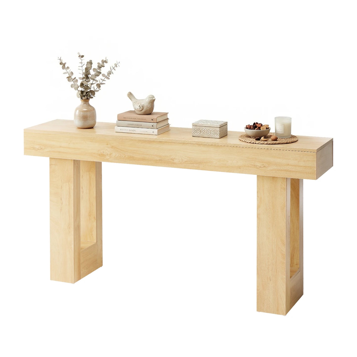 JHK Narrow Sofa Console Table Wood Entryway Space Saving