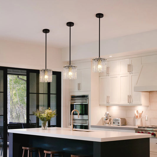 GreeLustr Crystal Glass Pendant Light Fixture Modern Living Room Bedroom