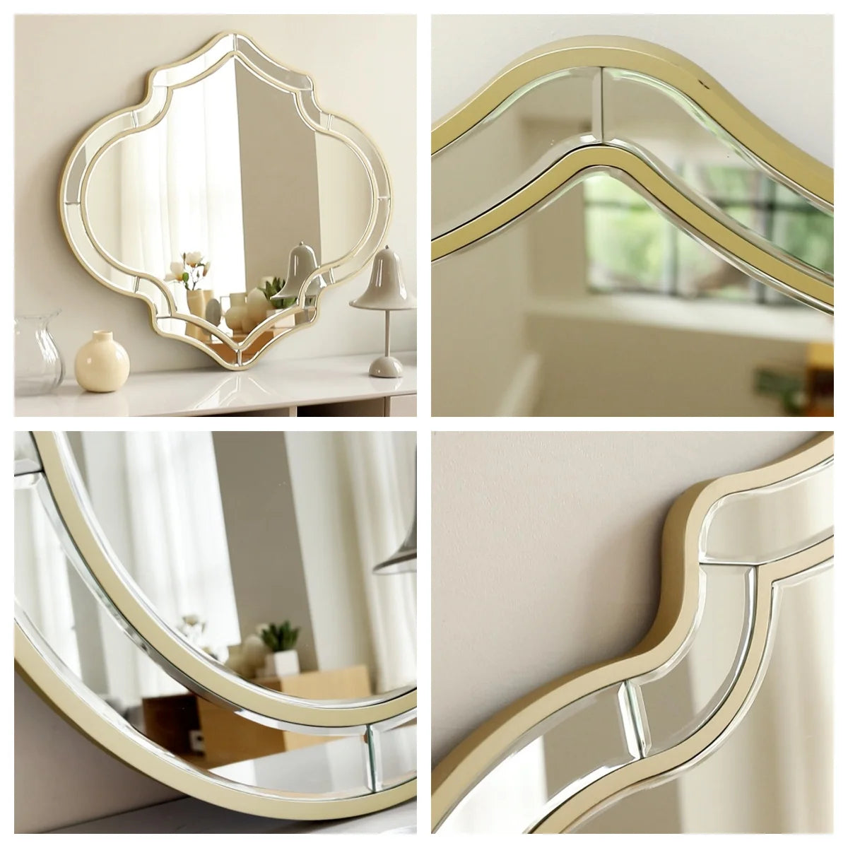 LUVODI Irregular Wall Decor Hanging Mirror With Rim For Entryway