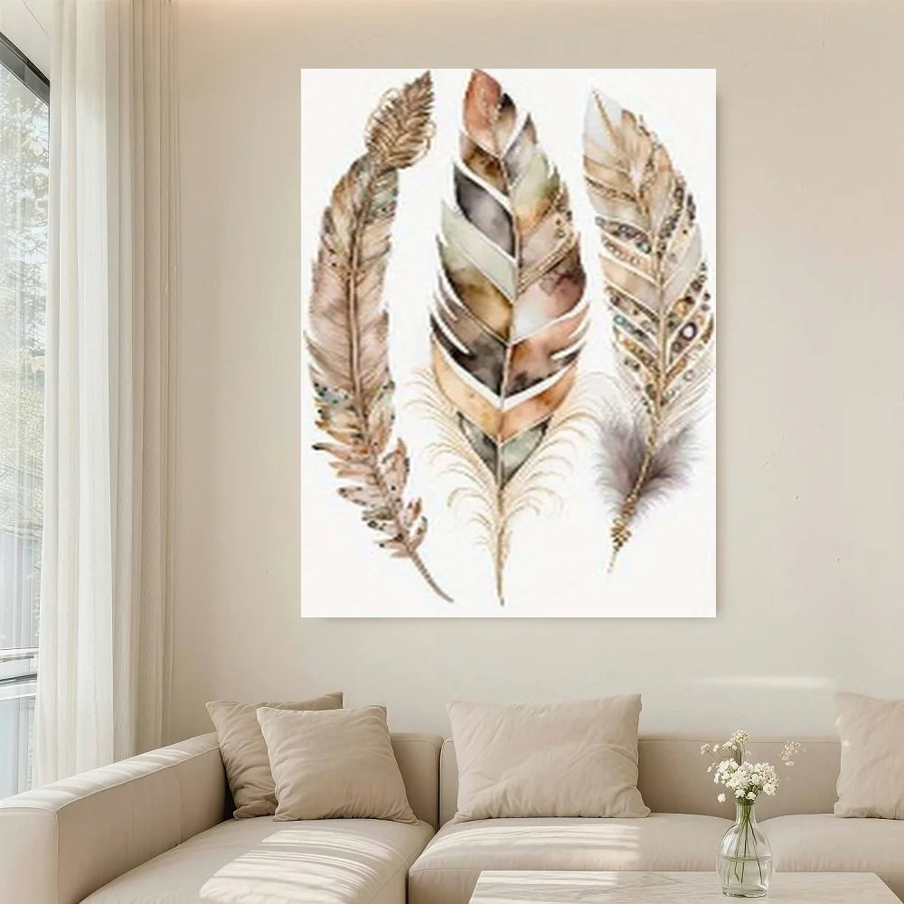 Framed Canvas Print Tree Of Life Dream Catcher Feathers Religious