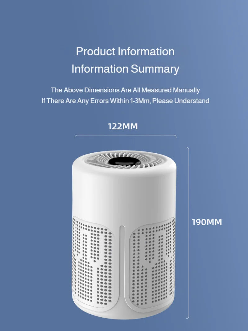 Mini USB Negative Ion Air Purifier For Smoke Odor Dust