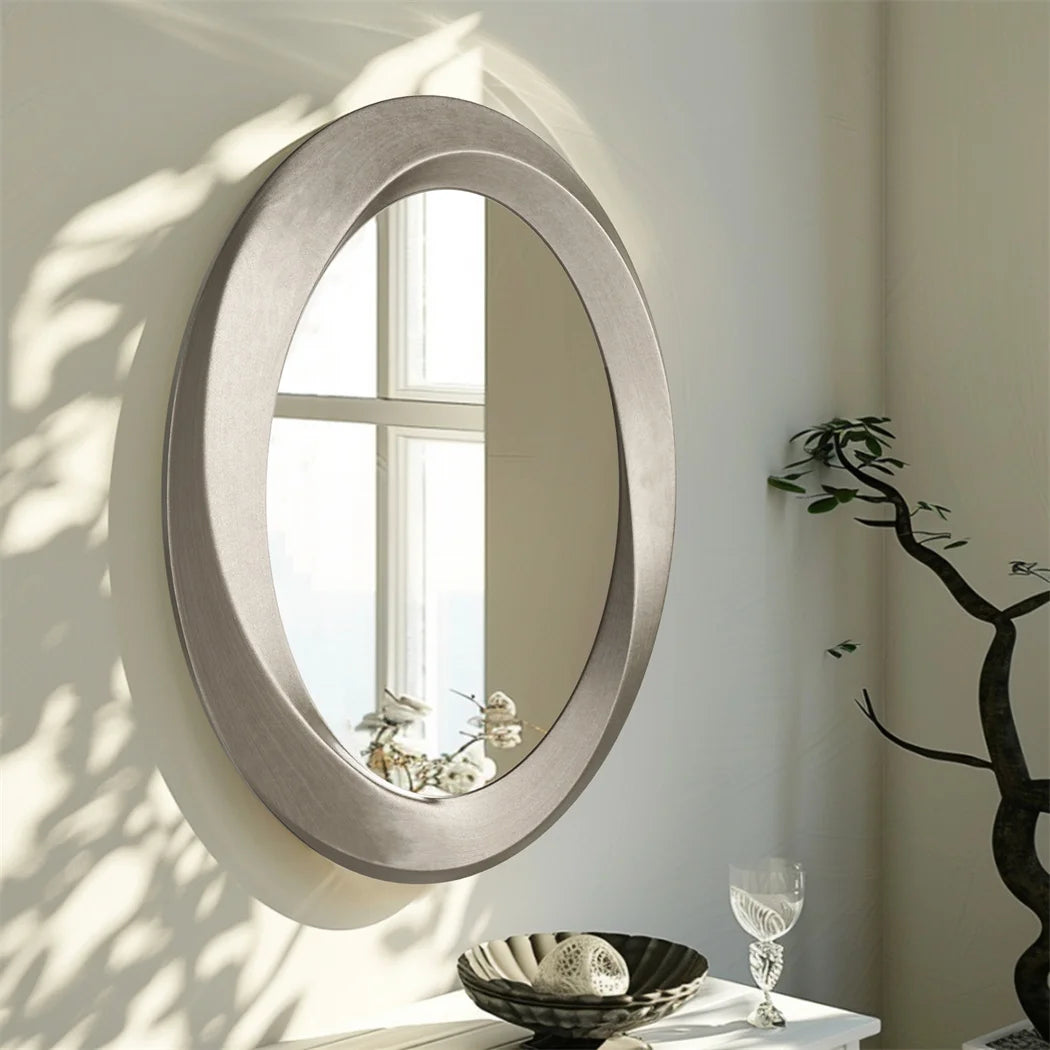 LUVODI Antique Baroque Oval Beveled Framed Wall Mirror