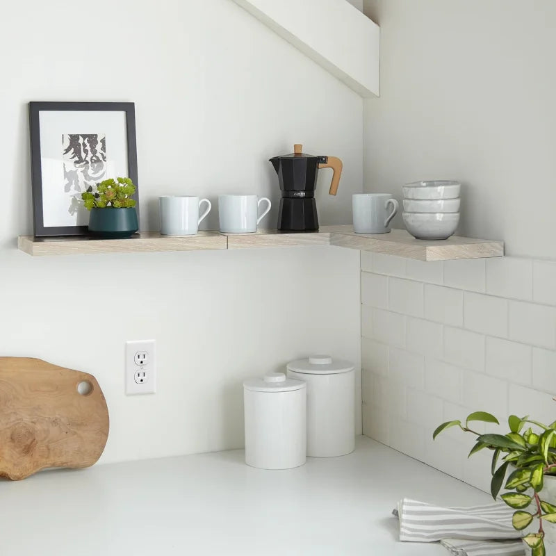 Wooden Wall Mounted Shelf For Living Room Bookshelf With Straight Line Design