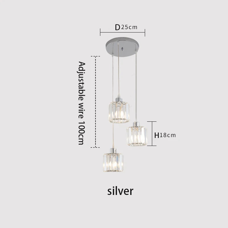 VETRULUS Modern K9 Crystal Ceiling Light Pendant Chandelier