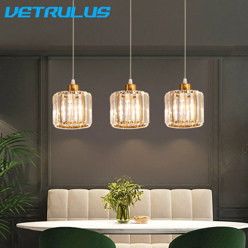 VETRULUS Modern K9 Crystal Ceiling Light Pendant Chandelier