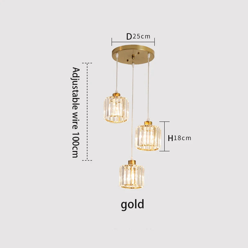 VETRULUS Modern K9 Crystal Ceiling Light Pendant Chandelier